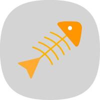 Rotten Fish Flat Curve Icon Design vector