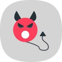 Devil Flat Curve Icon Design vector