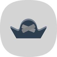 Pirate Hat Flat Curve Icon Design vector