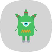 Monster Flat Curve Icon Design vector