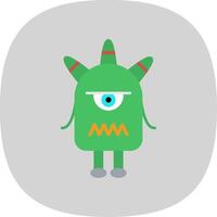 Monster Flat Curve Icon Design vector