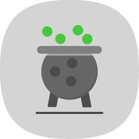 Cauldron Flat Curve Icon Design vector