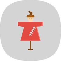 Scarecrow Flat Curve Icon Design vector