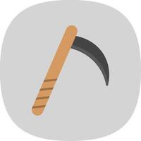 Scythe Flat Curve Icon Design vector