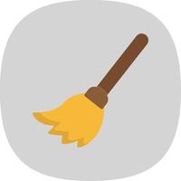 Broom Flat Curve Icon Design vector