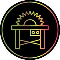 Table Saw Line Gradient Due Color Icon Design vector