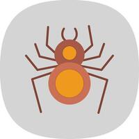 araña plano curva icono diseño vector