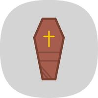 Coffin Flat Curve Icon Design vector