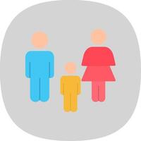 Family Flat Curve Icon Design vector