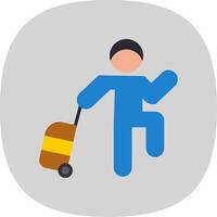 Passenger Flat Curve Icon Design vector