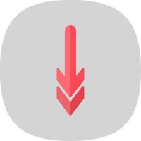 Down Flat Curve Icon Design vector