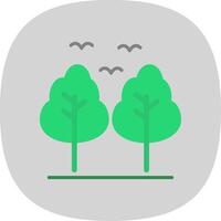 bosque plano curva icono diseño vector