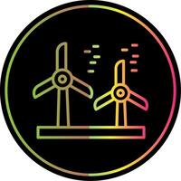 Wind Turbine Line Gradient Due Color Icon Design vector