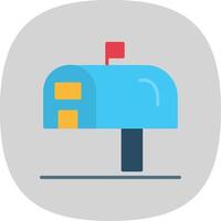 Mailbox Flat Curve Icon Design vector