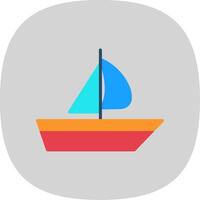 Boat Flat Curve Icon Design vector