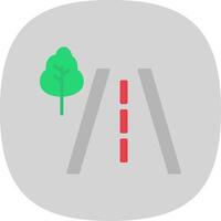 la carretera plano curva icono diseño vector