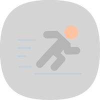 Jogging Flat Curve Icon Design vector