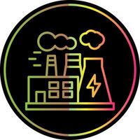Power Plant Line Gradient Due Color Icon Design vector
