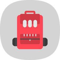 Backpack Flat Curve Icon Design vector