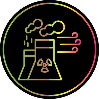 Nuclear Power Line Gradient Due Color Icon Design vector