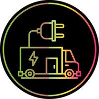 Electric Vehicle Line Gradient Due Color Icon Design vector