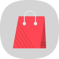 compras bolso plano curva icono diseño vector