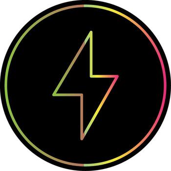 Thunder Bolt Line Gradient Due Color Icon Design vector