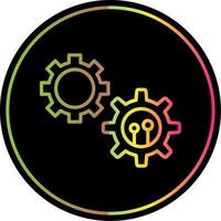 Cogwheel Line Gradient Due Color Icon Design vector