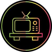 Tv Line Gradient Due Color Icon Design vector