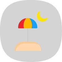 Beach Flat Curve Icon Design vector