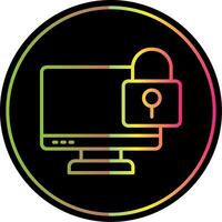 Locked Computer Line Gradient Due Color Icon Design vector