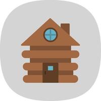 Cabin Flat Curve Icon Design vector