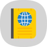 Passport Flat Curve Icon Design vector