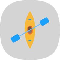 Canoe Flat Curve Icon Design vector