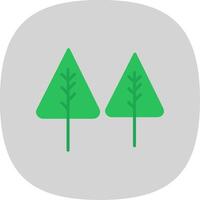 Pine Flat Curve Icon Design vector