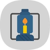 Lantern Flat Curve Icon Design vector