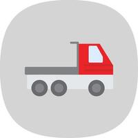 Trailer Flat Curve Icon Design vector