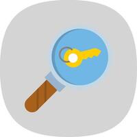 Magnifying Flat Curve Icon Design vector