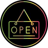 Open Sign Line Gradient Due Color Icon Design vector