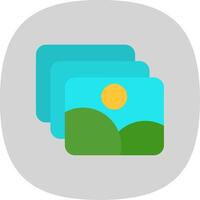 Gallery Flat Curve Icon Design vector