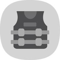 Bullet Proof Jacket Flat Curve Icon Design vector