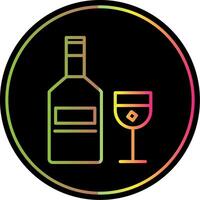 whisky línea degradado debido color icono diseño vector