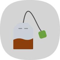 té bolso plano curva icono diseño vector