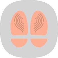 Footprint Flat Curve Icon Design vector