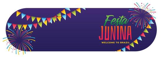 brazilian festa junina celebration banner design vector