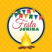 festa junina bonfire background design vector