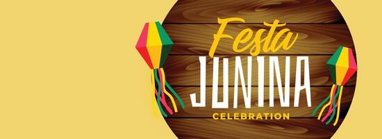 festa junina elegant wide banner design vector