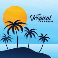 tropical paradise summer background design vector