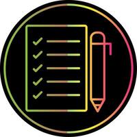 Task List Line Gradient Due Color Icon Design vector