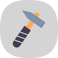 Pick Hammer Flat Curve Icon Design vector